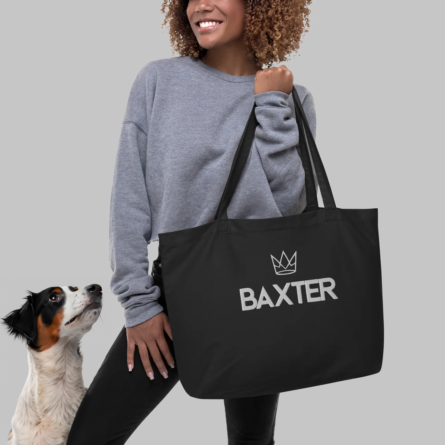 Personalized Embroidered Royal Organic Tote Bag