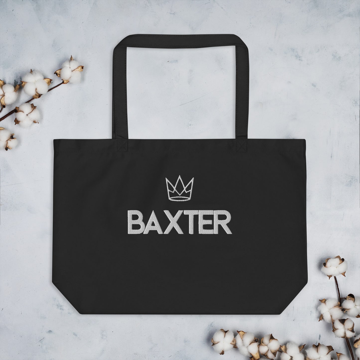 Personalized Embroidered Royal Organic Tote Bag