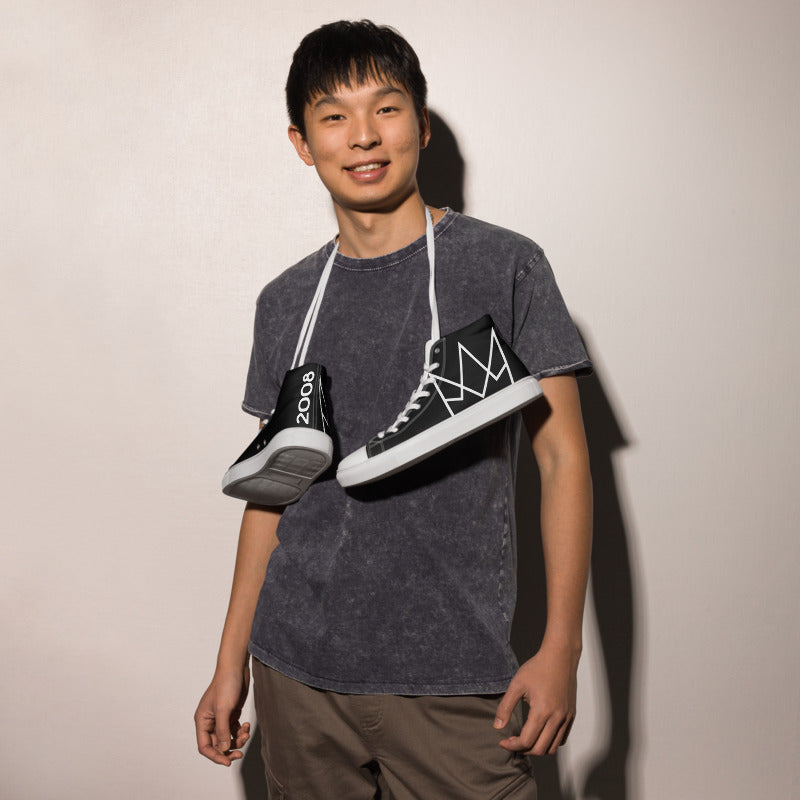 Men's Personalized Black High Tops