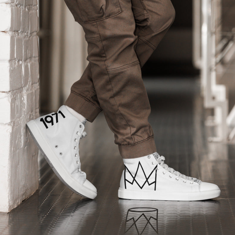 Men's Personalized White High Tops