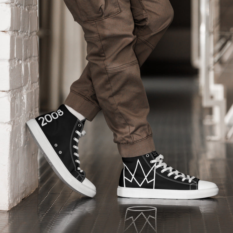Men's Personalized Black High Tops