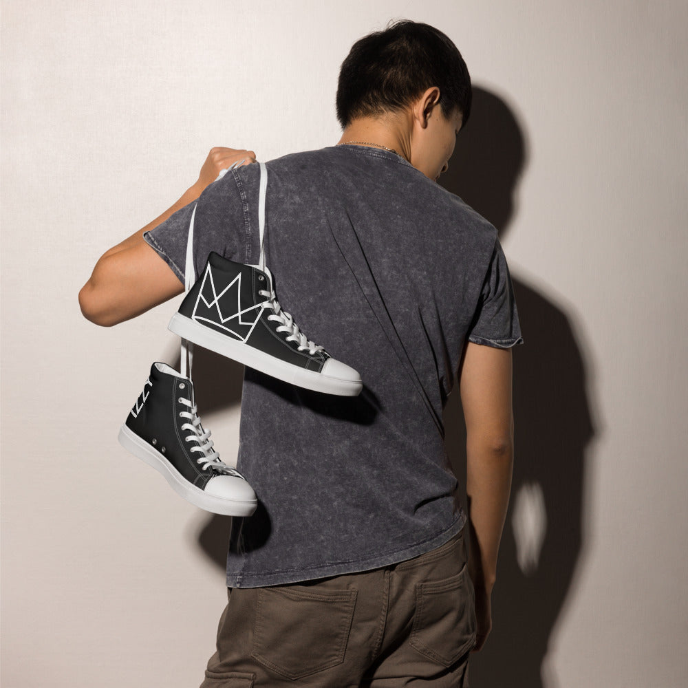 Men's Personalized Black High Tops