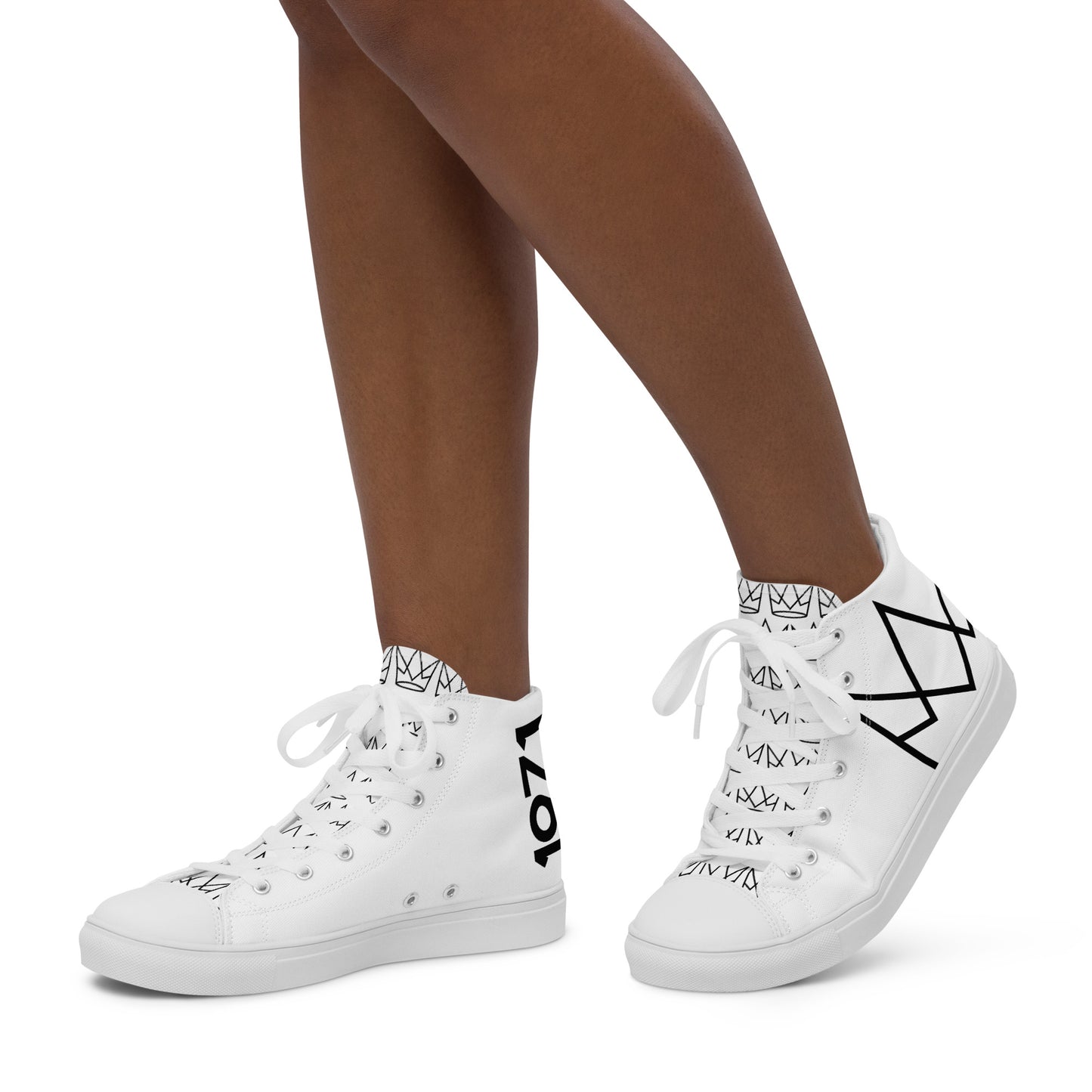 Women’s Personalized White High Tops