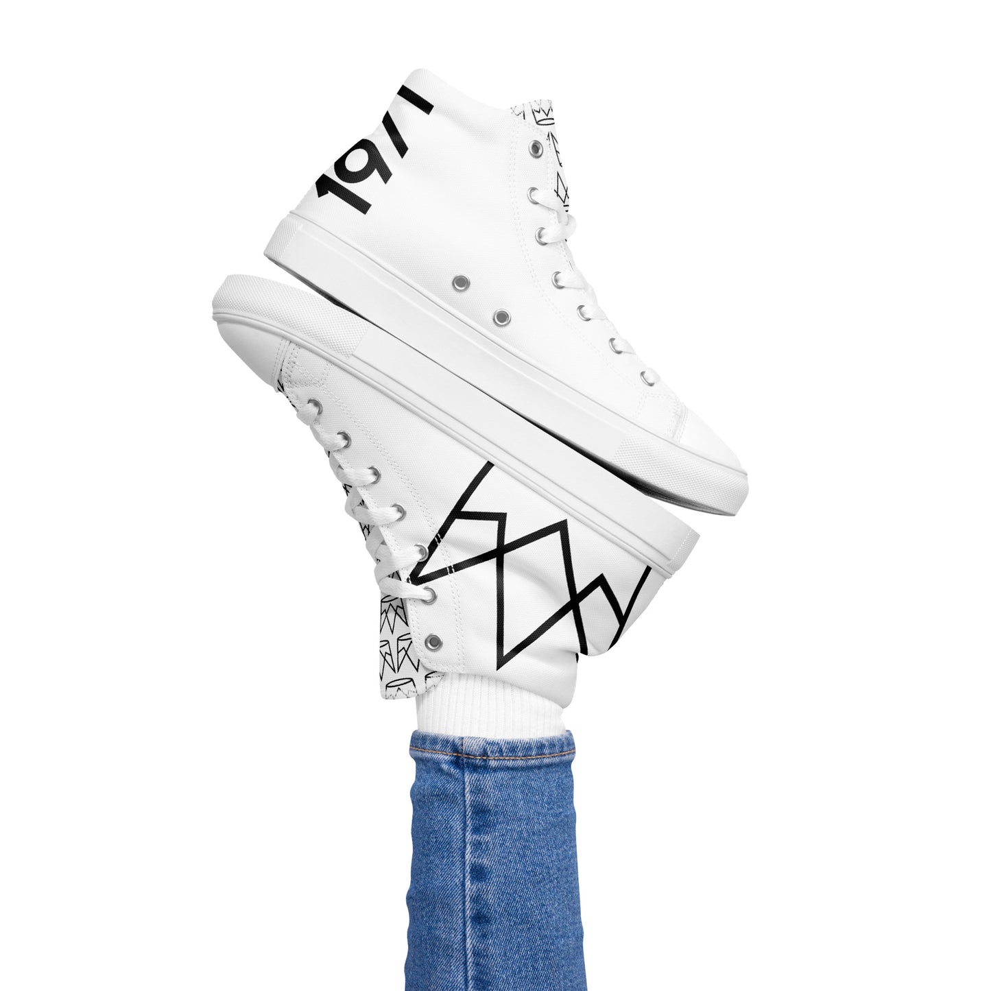 Women’s Personalized White High Tops