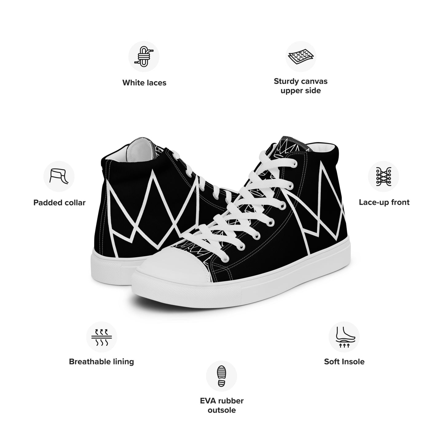 Women’s Personalized Black High Tops