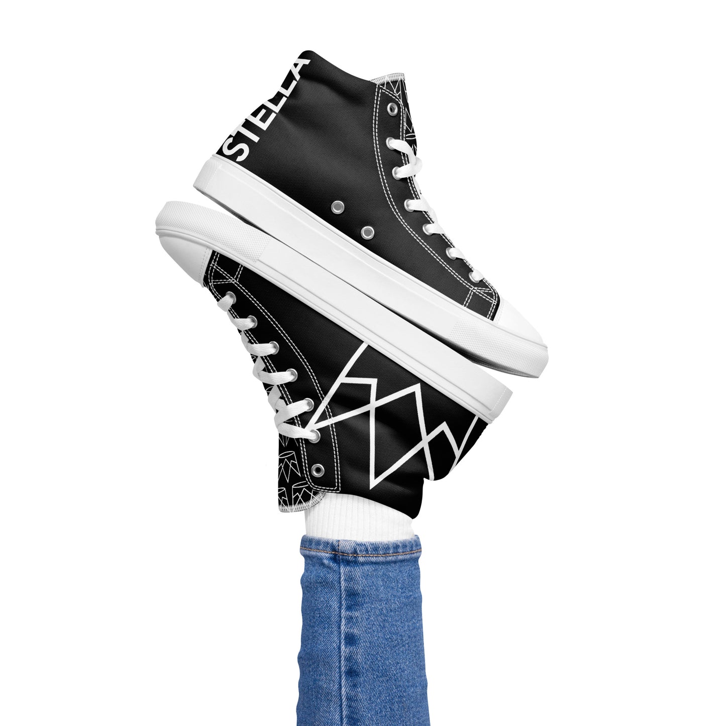 Women’s Personalized Black High Tops