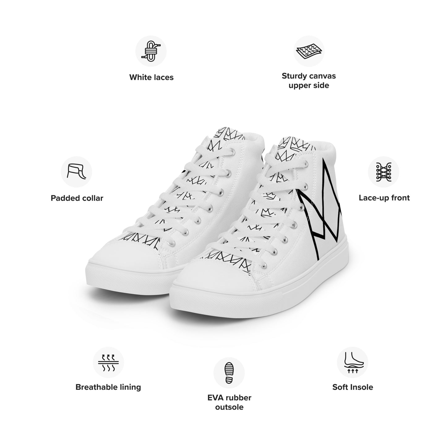 Women’s Personalized White High Tops