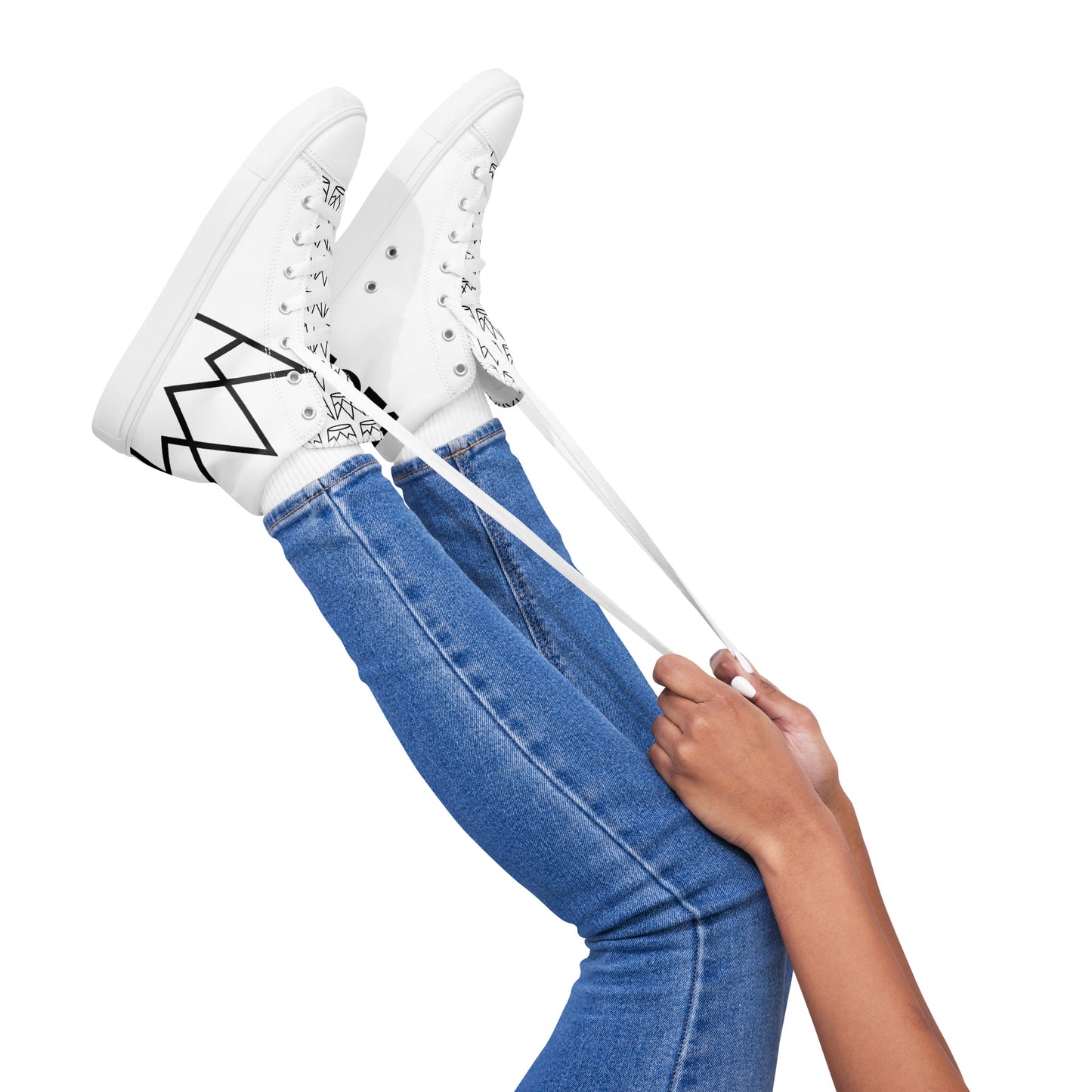 Women’s Personalized White High Tops