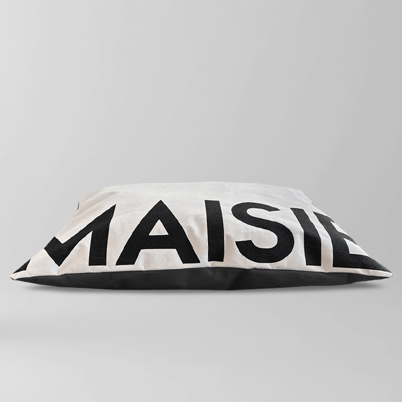 Personalized Canvas Dog Bed, Double-Sided (Natural/Black)