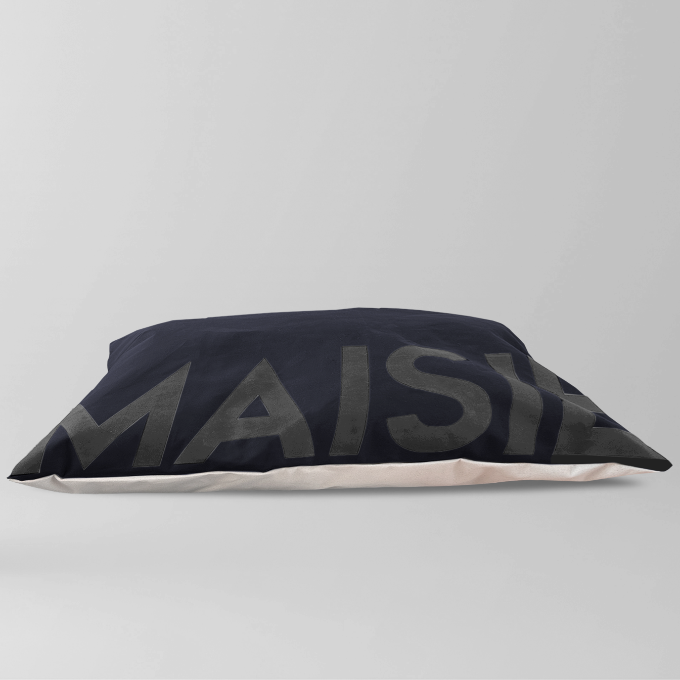 Personalized Canvas Dog Bed, Double-Sided (Natural/Black)