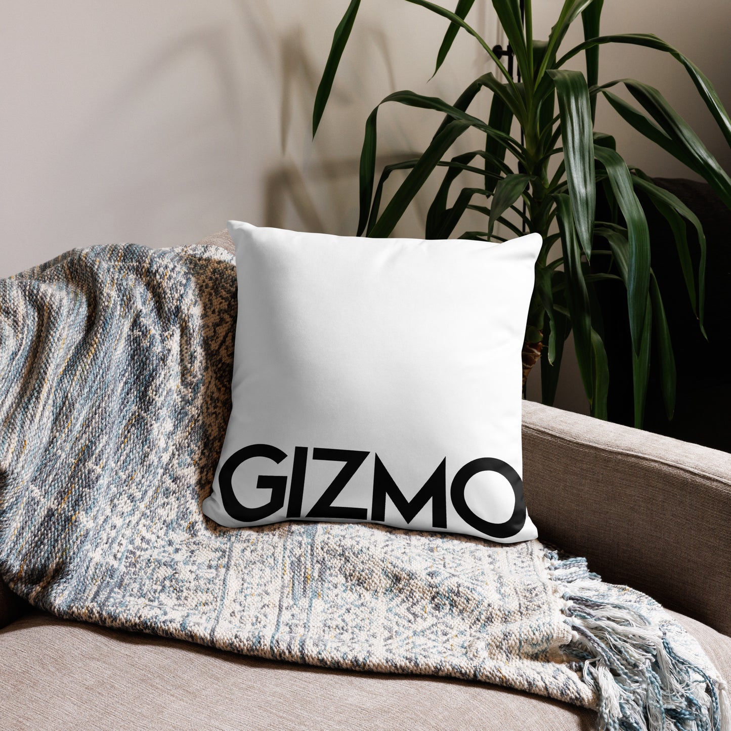 Personalized Throw Pillow in White