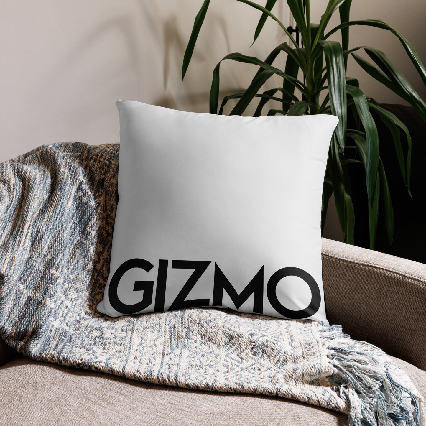 Personalized Throw Pillow Light Grey