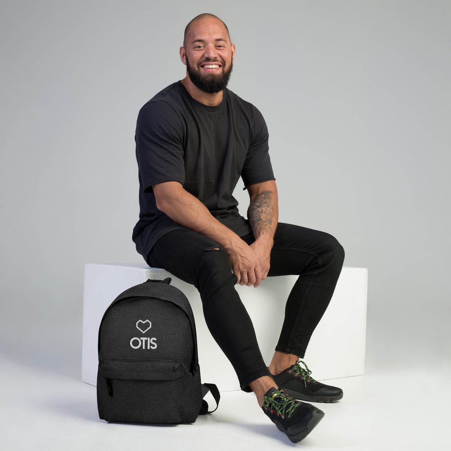 Personalized Heart Embroidered Backpack