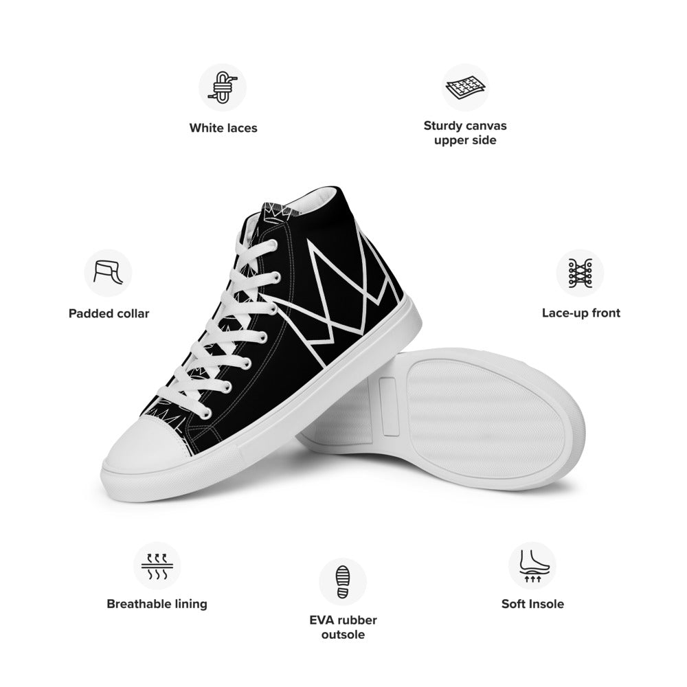 Men's Personalized Black High Tops