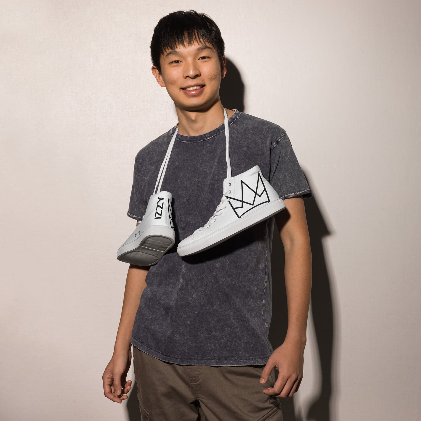Men's Personalized White High Tops