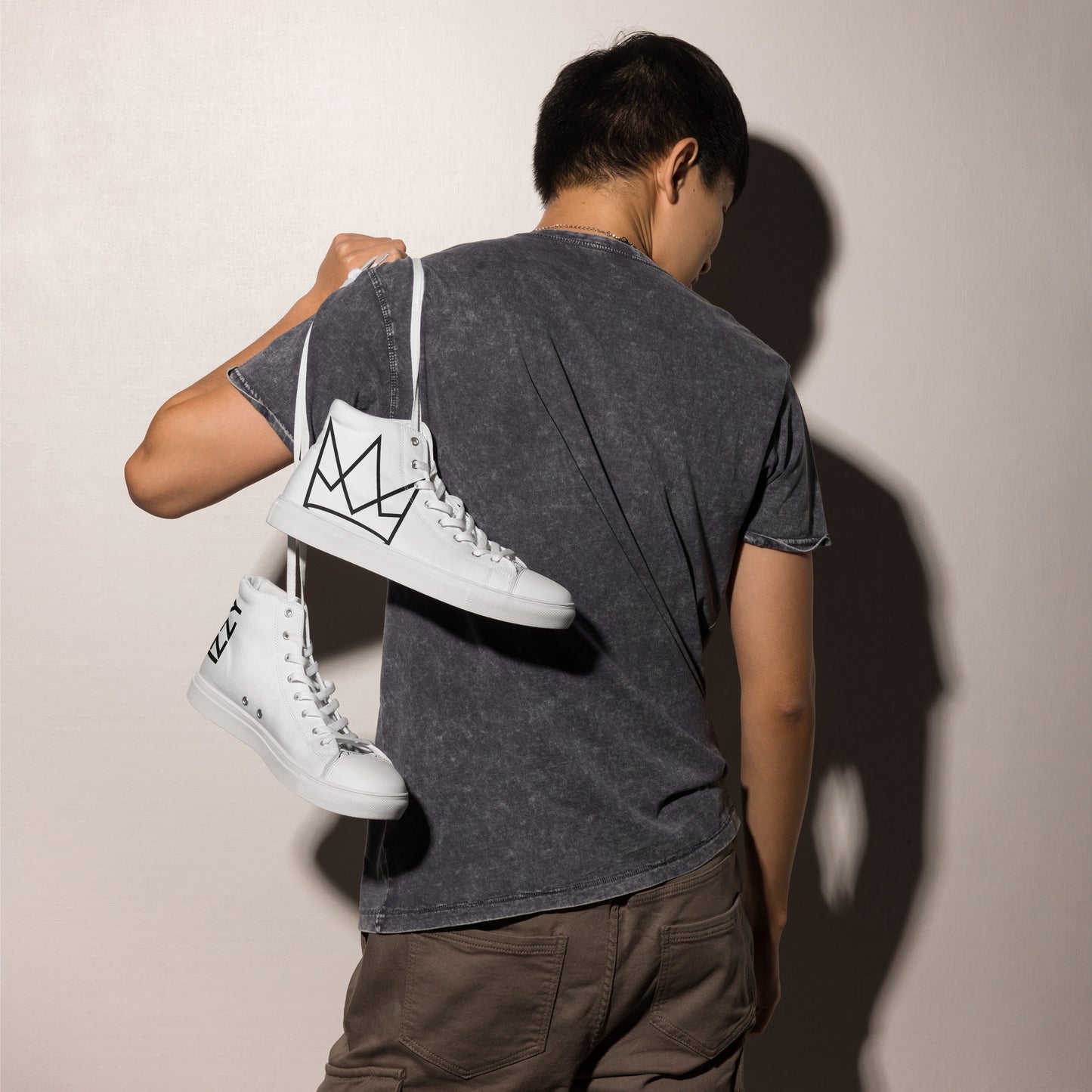 Men's Personalized White High Tops